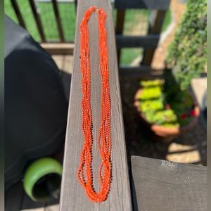 Vintage Orange beaded multi strand necklace